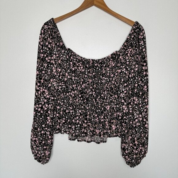 J Crew Puff Sleeve Drapey Crepe Top Small Fall Garden Floral - Picture 10 of 11